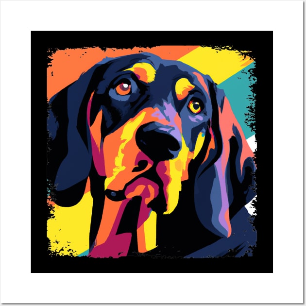 Black and Tan Coonhound Pop Art - Dog Lover Gifts Wall Art by PawPopArt